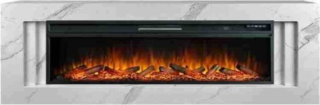 Каминокомплект Line 60 SFT White Marble - Белый мрамор с очагом Vision 60 LOG LED