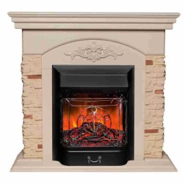 Электрокамин RealFlame Neapolis WT айвори с очагом Majestic Lux Black