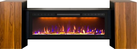 Каминокомплект Портал-тумба Style (Разборный) - Орех с черным с очагом Crystal 50 RF