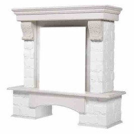 Портал для электрокамина Electrolux Forte Classic U (угловой) песчанник белый, беленый дуб