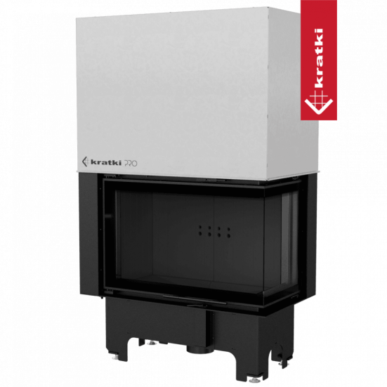 Топка Kratki PRO VNP/810/410 угловое стекло справа, гильотина (Чёрная футеровка)