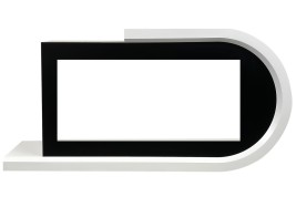 Каминокомплект Basel R - Белый с черным с очагом Vision 42 LOG LED