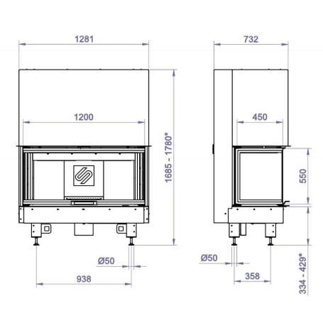Каминная топка 3VF 1200B (Stav)