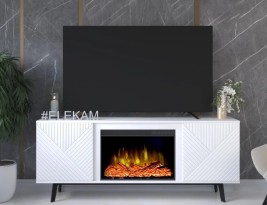 ELEKAM BRISTOL TV (грани 14 / ножки металл) телевизионная под очаг Pulsar 23A, корпус: белый, фасад: белый
