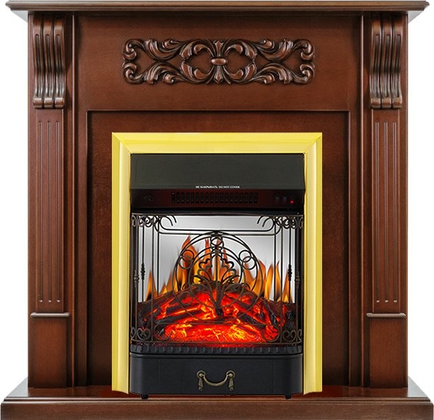 Royal Flame Каминокомплект Venice - Махагон коричневый антик с очагом Majestic FX M Brass