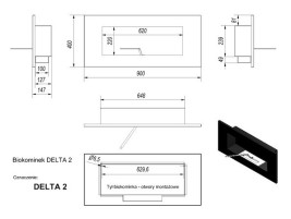 Биокамин DELTA 2 QUBE (400*900)