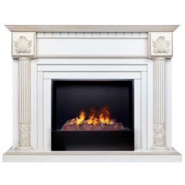 Электрокамин RealFlame Imperia 26/33 WT белый дуб с золотой патиной с очагом 3D Cassette 630
