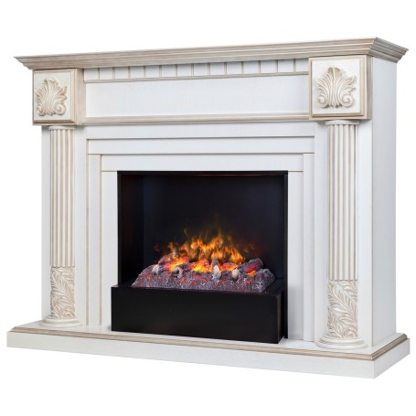 Электрокамин RealFlame Imperia 26/33 WT белый дуб с золотой патиной с очагом 3D Cassette 630