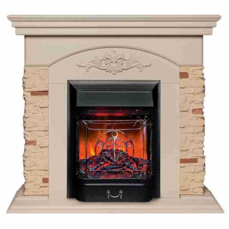 Электрокамин RealFlame Neapolis WT айвори с очагом Majestic Lux Black RC