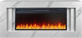Каминокомплект Line 42 SFT White Marble (Разборный) - Белый мрамор с очагом Vision 42 LED