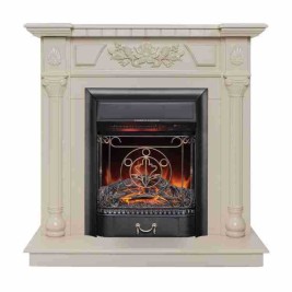 Электрокамин RealFlame Dacota WT белый дуб с очагом Majestic Lux Black RC