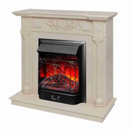 Электрокамин RealFlame Dacota WT белый дуб с очагом Majestic Lux Black RC