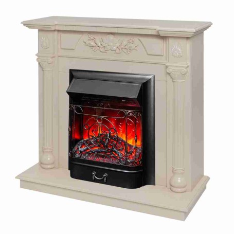 Электрокамин RealFlame Dacota WT белый дуб с очагом Majestic Lux Black RC