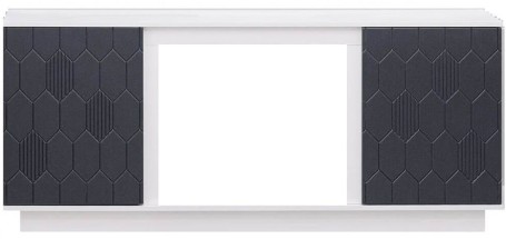 ELEKAM MODERN TV (грани 02 / ножки ЛДСП) телевизионная под очаг Pulsar 23B, корпус: белый, фасад: граффит грей