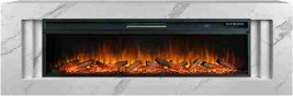Каминокомплект Line 60 SFT White Marble (Разборный) - Белый мрамор с очагом Vision 60 LOG LED