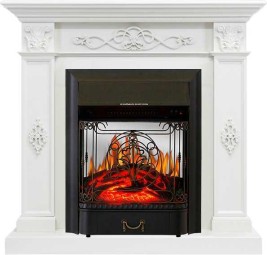 Каминокомплект Derby - Белый дуб с очагом Majestic FX M Black
