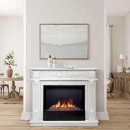 Электрокамин RealFlame Philadelphia 25,5/26 WT белое золото с очагом 3D Cassette 630