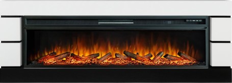 Каминокомплект Modern 60 SFT (Разборный) - Белый с черным с очагом Vision 60 LOG LED