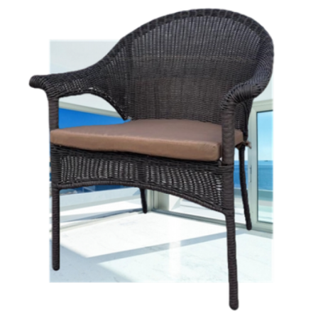 Плетеное кресло LV-140B Brown с подушкой в комплекте