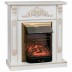 Электрокамин RealFlame Anita WT дуб белый с золотой патиной с очагом Majestic Lux Brass