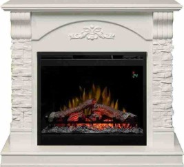 Каминокомплект Prague - Белый /Сланец белый с очагом Symphony 26'' DF2624L-INT
