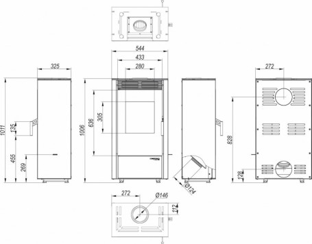 Печь DEFRO HOME VIVA 6кВт, белая сталь
