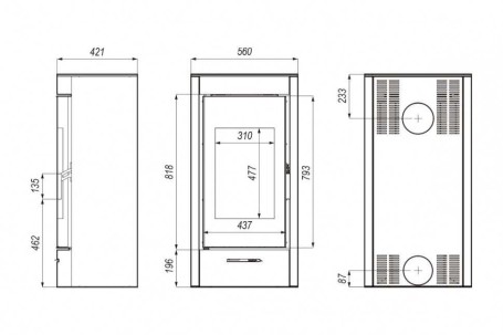 Печь DEFRO HOME ORTI, 9 кВт, белая сталь
