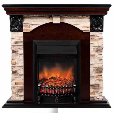 Электрокамин RealFlame Dublin Rock AO античный дуб с очагом Fobos Lux Black RC