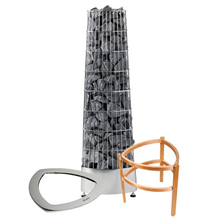 Комплект электрическая печь Harvia Kivi PI90E, без пульта + монтажный фланец HPI1 + защитное ограждение SASPI231