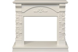 Каминокомплект Prague - Белый /Сланец белый с очагом Symphony 26'' DF2608-INT