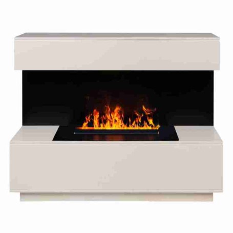 Электрокамин RealFlame Modern CST630 WT белый дуб с очагом 3D Cassette 630 Black Panel
