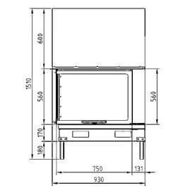 Каминная топка AX-VLG 900 PC-L (Axis)
