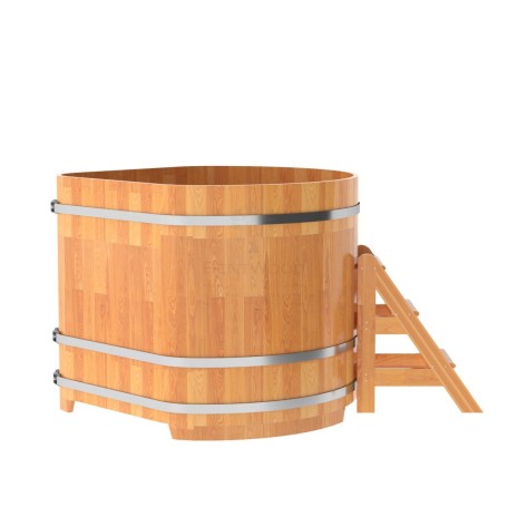 Купель угловая, сращенные ламели из лиственницы, 1.37x1.37 H1.2