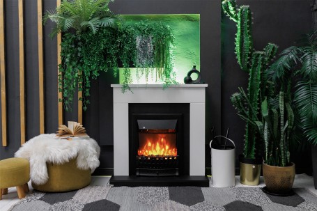 Каминокомплект Bergen (Разборный) - Серый графит (Ширина 900 мм) с очагом Aspen Black