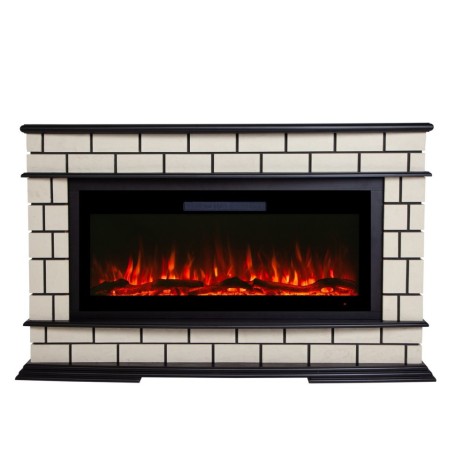 Электрокамин RealFlame Fiero 42 AO c Diamond 42, с муляжом дров и кристалами