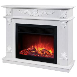 Электрокамин RealFlame Philadelphia 25,5/26 WT белое золото с очагом Moonblaze Black