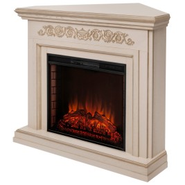 Электрокамин RealFlame Leticia Corner 26 WT белый дуб с золотой патиной с очагом Epsilon 26 S IR