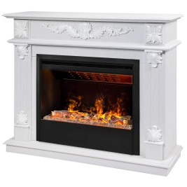 Электрокамин RealFlame Philadelphia 25,5/26 WT белое золото с очагом 3D Helios 26 SBG