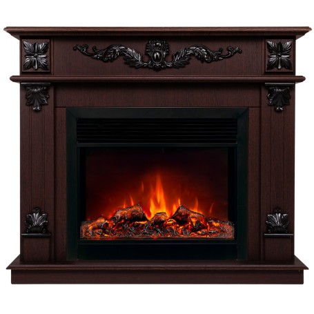 Электрокамин RealFlame Philadelphia 25,5/26 DN орех с очагом Moonblaze Black