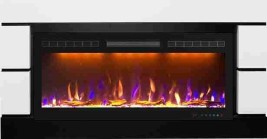 Каминокомплект Modern 42 - Белый с черным (Ширина 1395 мм) с очагом Crystal 40 RF