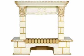 Royal Flame Портал Pierre Luxe угловой - Шампань / Слоновая кость с патиной