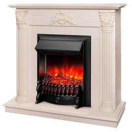 Электрокамин RealFlame Stefania WT айвори с очагом Fobos Lux Black