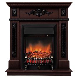 Электрокамин RealFlame Lilian DN орех с очагом Fobos Lux Black RC