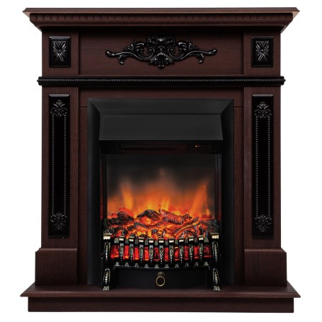 Электрокамин RealFlame Lilian DN орех с очагом Fobos Lux Black RC