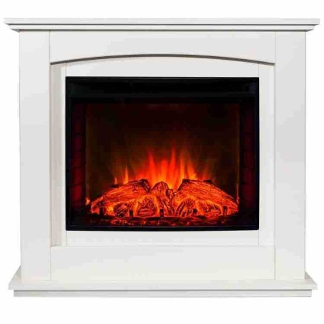 Электрокамин RealFlame Canada 25,5 WT белый с очагом Evrika 25,5 LED