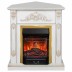 Электрокамин RealFlame Anita Corner WT дуб белый с золотой патиной с очагом Majestic Lux Brass