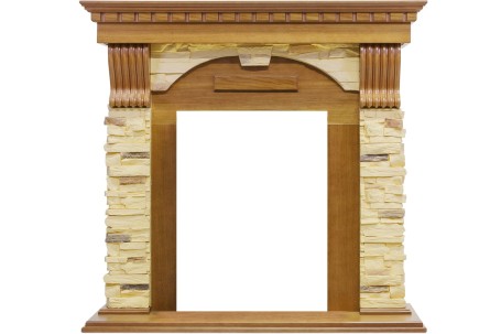 Каминокомплект Dublin -  Дуб / Сланец с очагом Majestic FX Black