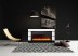 Каминокомплект Modern 42 - Белый с черным (Глубина 300 мм) с очагом Vision 42 LOG LED