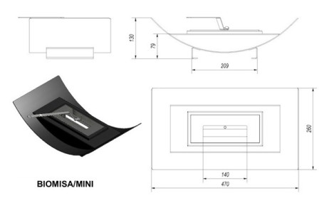 Биокамин Kratki MISA MINI черный, белый (Msa mini черная)