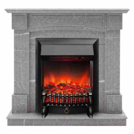 Электрокамин RealFlame Andrea STD GR цвет мрамор серый с очагом Fobos Lux Black RC